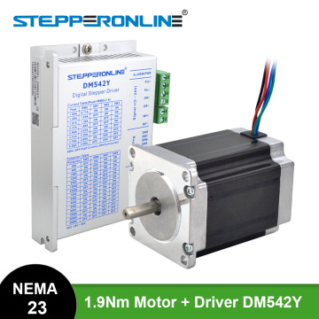 1.9Nm Nema 23 Stepper Motor 76mm 2.8A 6.35mm Shaft & Nema23 Stepper Motor Driver DM542Y for CNC Engraving Milling Machine