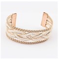 Wholesale fashion metal cuff bracelet gold plated bangle 2 colors