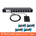 8 Ports Kvm Switch Manual Key Press VGA USB Wired Remote Extension Switcher 8 inpot 1 output with Original Cable FJ-810UK