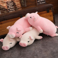 Lovely Pig Stuffed Doll Lying Plush Piggy Toy White/Pink Animals Soft Plushie Hand Warmer Blanket Kids Comforting Gift