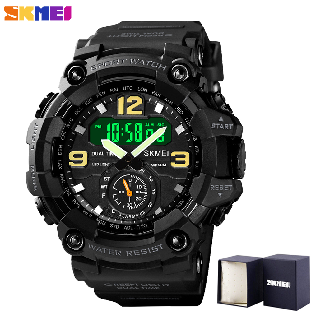 SKMEI Men's Watch Digital Analog LED Electronic Quartz Analog Clock Sport Chrono Male Waterproof Wristwatches Relogio Masculino