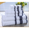 100%cotton colored dobby white towel set