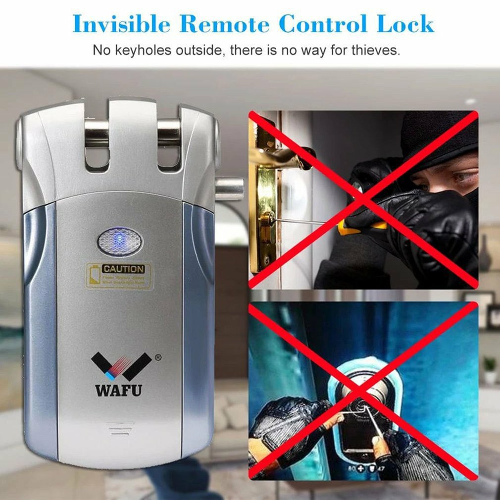 Wireless Electronic Door Lock Keyless Invisible Intelligent Lock 433mHZ Controllers Phone APP Control