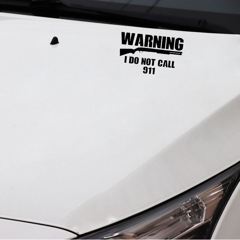 YJZT 15.3CM*9.5CM Fashion Reflective Warning I Do Not Call 911 Vinyl High-quality Car Sticker Decal C11-1755