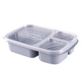 Lunch Bento Boxes Wheat Straw Box 3 Grid With Lid Microwave Food Box Biodegradable Storage Container Dinnerware Set