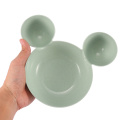 Kid Cartoon Rice Bowl Mouse Mickey Dishes Lunch Box Rice Feeding Bowl Plastic Snack Plate Tableware For Children Infant Baby
