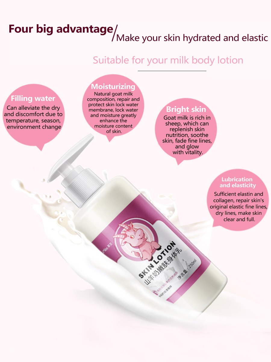 GoatMilk Skin Silky Body Lotion Moisturizing Whitening Cream Improve Rough Dry Skin Deep Nourishment Body Care