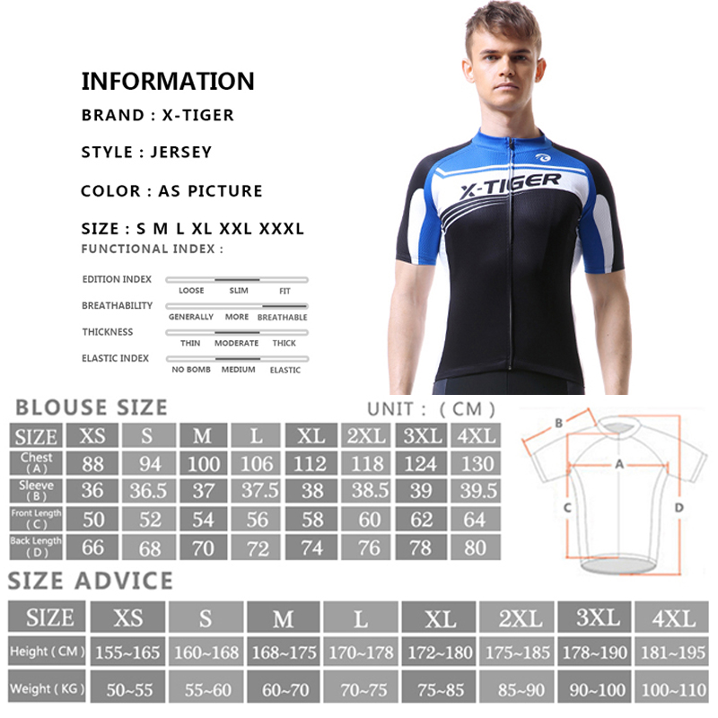 X-TIGER 100% Polyester Cycling Jerseys Pro Summer Bicycle Clothing Bike Clothes Wear Maillot Ropa Ciclismo Cycling Clothing