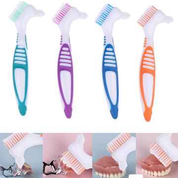 Toothbrush Ergonomic Denture Cleaning Multi-Layered Bristles False Teeth Brush