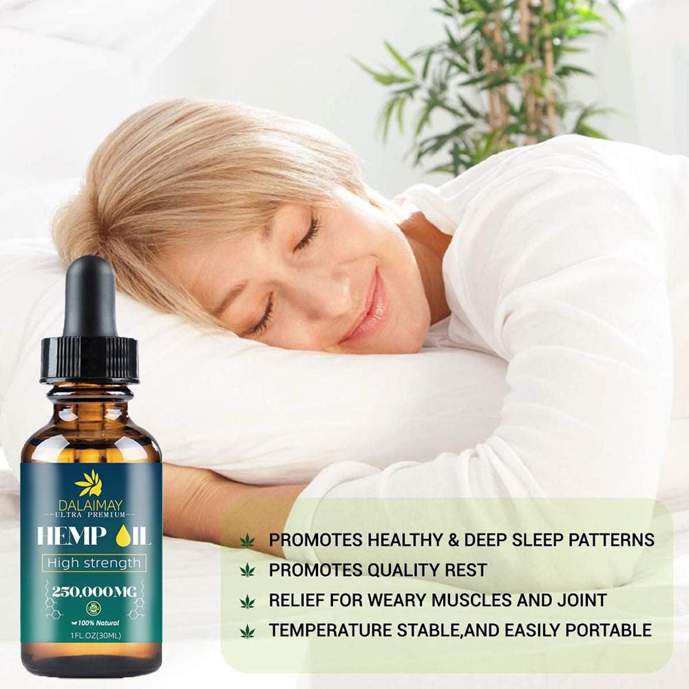 250000mg Organic Hemp Seed Oil Extract For Anxiety & Stress Relief Improve Sleep Soothing Fatigue Hemp Essential Oil Body Care
