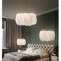 High-profile feather lamp warm romantic bedroom lamp design chic non-collision Nordic ins girl lamp long service life modern sim