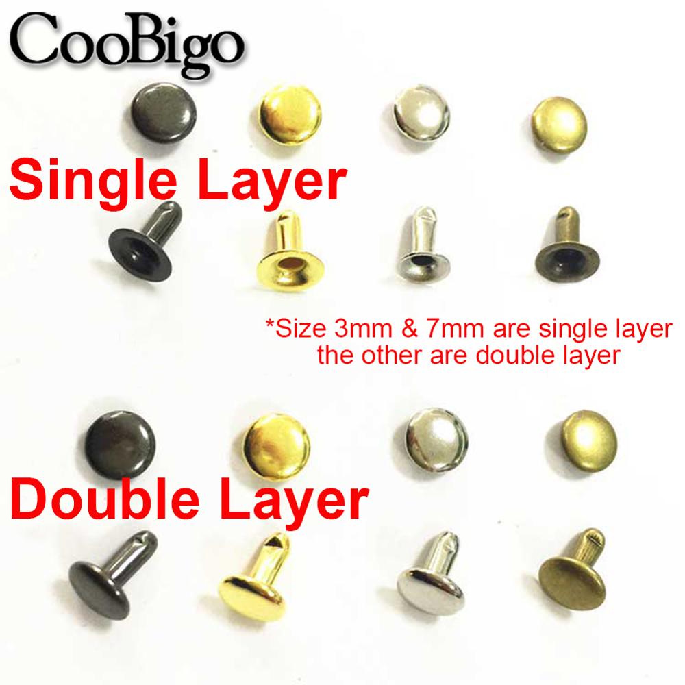 100sets Metal Rivets Studs Round Rivet for Leather Craft Bag Belt Clothing Garment Shoes Pet Collar Decor Sewing Accessories