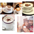 1PC 12.5cm Stainless Steel Metal Chocolate DIY Coffee Latte Art Mould Cappuccino Spray Coffee Stencils Barista Duster NO 004