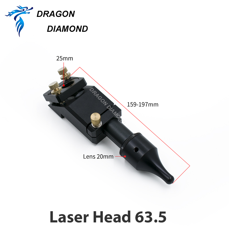 DRAGON DIAMOND Co2 Laser Head Reflection Mirror Mount Dia.20MM FL50.8/63.5MM Mirrors 25MM For Laser Engraver Machine