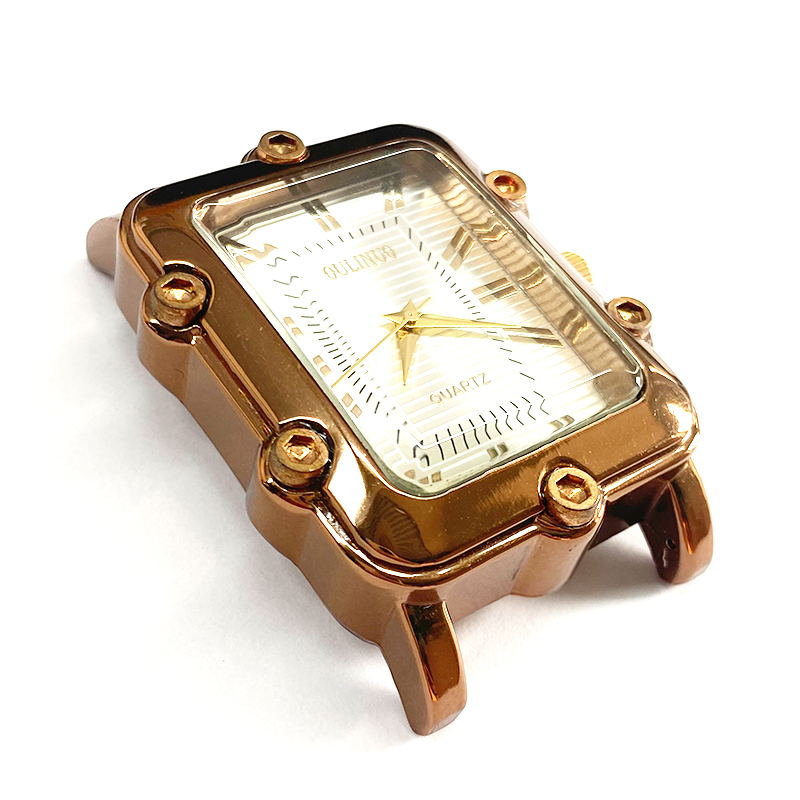 Custom rectangle watch case with screws