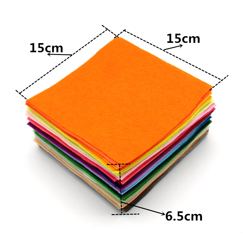 60Pcs/Lot 15*15cm Mix Color Felt Cloth Craft Cloth Fabrics Handmade Felt Fabric Polyester Fabric Needlework Diy Needle Sewing