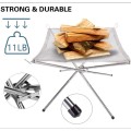 Portable Fire Pits Outdoor Camping Foldable Mesh Fire Pits Portable Fireplace Cleanable Eco-Friendly Steel Material