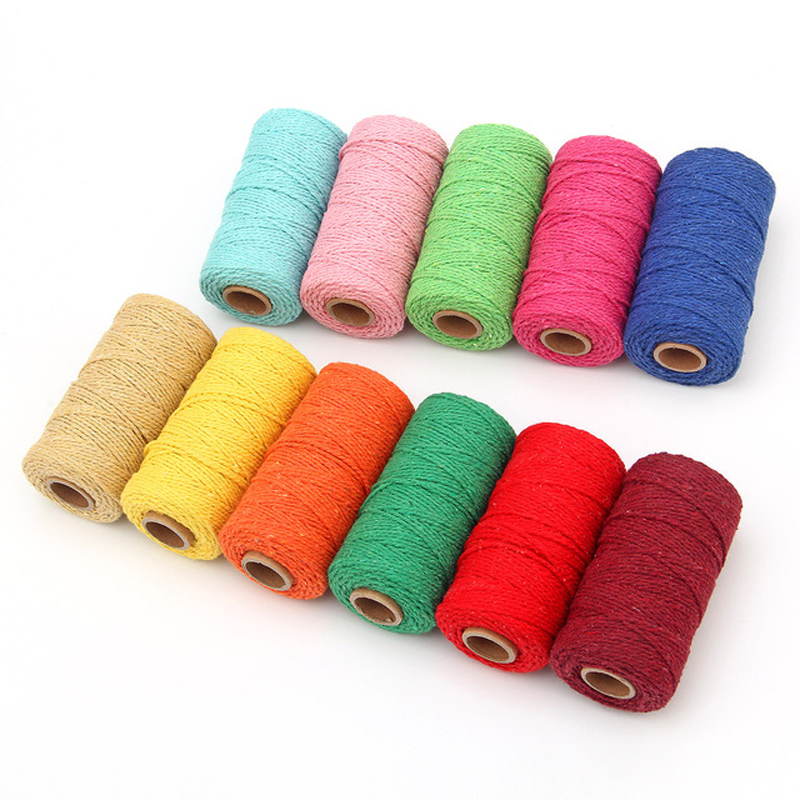 100m Long/100Yard Pure Cotton Twisted Cord Rope Crafts Macrame Artisan String High Quality Home Decorative