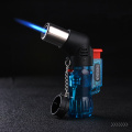 Mini Compact Butane Jet Torch Cigarette Windproof Lighter Random Color Plastic Fire Ignition Burner NO GAS