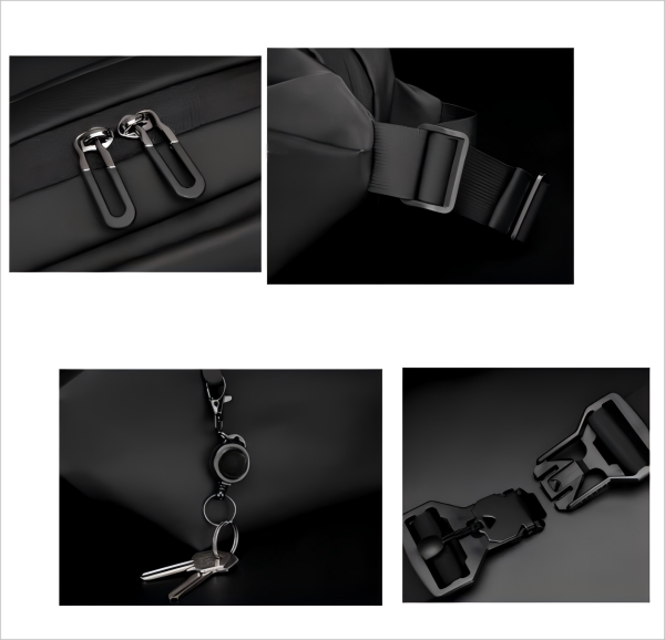 Men's waterproof crossbody single-shoulder strap