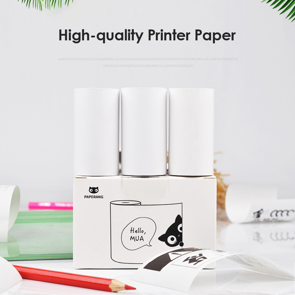 3 Rolls White Color Thermal Photo Paper USB Thermal Receipt Printer Paper for P1 P2 P2S Portable Thermal Printer