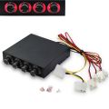 3.5inch PC HDD 4 Channel Speed Fan Controller with Blue/Red LED Controller Front Panel For Computer Fans X6HA