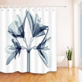 Black Transparent Flower White Shower Curtain Nature Waterproof Bathroom Fabric For Art Bathtub Decor