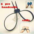 5 pcs12mmx700mm 12x700 12*700 Plastic Police Handcuffs Double Flex Cuff Disposable Handcuffs zip tie Nylon Cable Ties