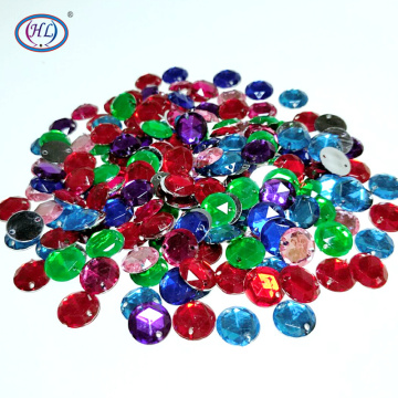 HL 50pcs/200pcs 12mm Round Acrylic Sew-On Rhinestones Garment Shoes Bags Sewing Accessories DIY Crafts
