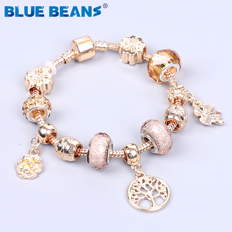 2020 Bracelets For Women Beads Bracelet Jewelry Charms Gold Bracelet Girls String Crystal Bracelet Stainless Steel Boho Punk