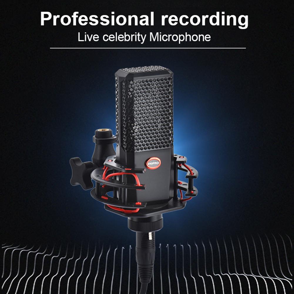 Hot Sale Microphone Portable Delicate Design 240Pro 16mm Gold-plated Film Condenser Microphone Kit for Studio Live Broadcast