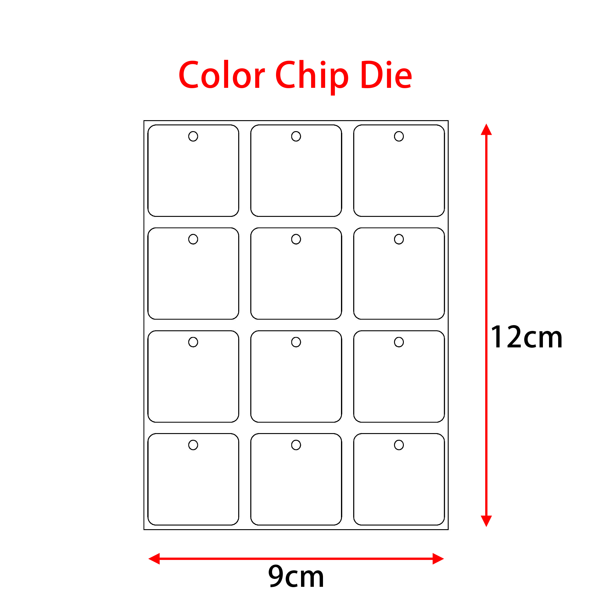 120x90mm Color Chip Metal Cutting Dies for Color Card Accessories