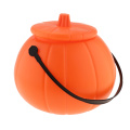 Halloween Pumpkin Bucket Candy Holder Jar With Handle Trick Or Treat Supply