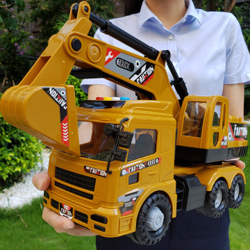 Large engineering vehicle Model Die-cast Alloy Metal Car Excavator crane mixer truck Model Toy music light for Kids outdoor game