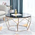 Marble Coffee Table Simple Home Living Room Sofa Side Small Round Table Center Table Diameter 60cm 80cm Black Golden Frame