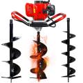 DC HOUSE 52cc 2.4HP Gas Powered Post Hole Digger auger for drill with Two Earth Auger Drill Bit 6" & 10" for Planting Trees