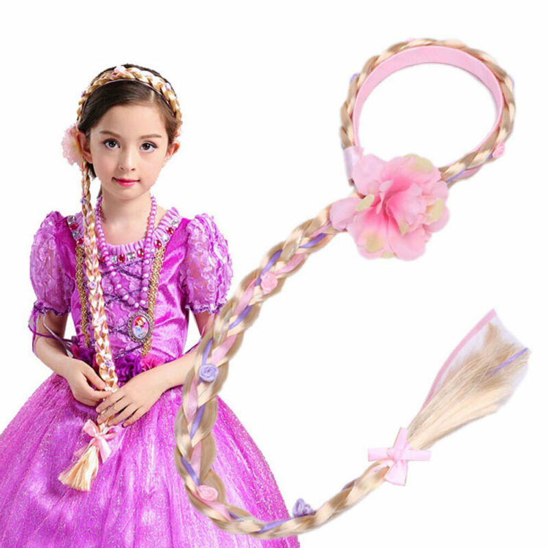 16 Styles Kids Girls Blonde Cosplay Weaving Braid Tangled Rapunzel Princess Headband Hair Accesorries Girl Wig Headwear