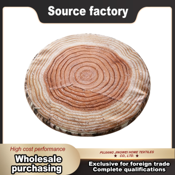 Eco-Friendly Tree Ring Print Circular Chair Pad