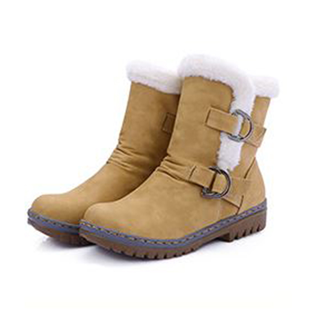 Fashion Winter Boots Women Snow Boots Flat Heels Winter Shoes Warm Fur Boot Mid-Calf Spring Autumn Women's Shoes Plus Size