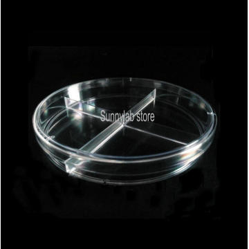 10pcs/lot lab 4-grids one-off 90mm plastic Petri dish for school biology experiments