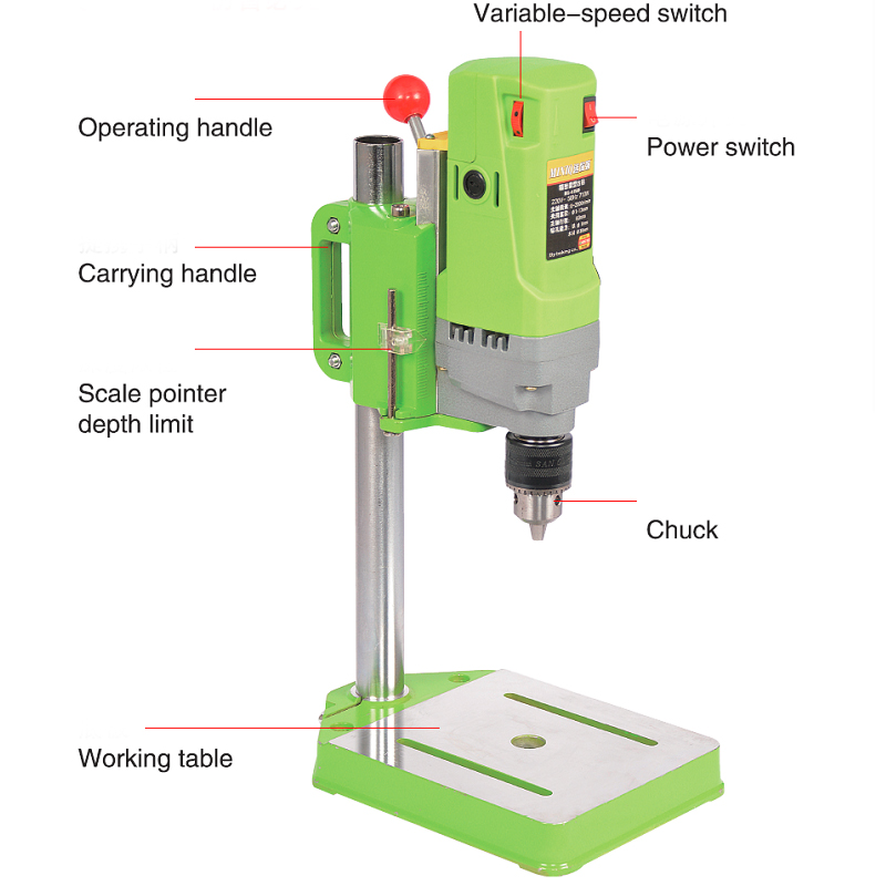 710W Bench Drill Press Bench Drilling Machine Variable Speed Drilling Chuck 1-13mm For DIY Wood Metal Electric + V