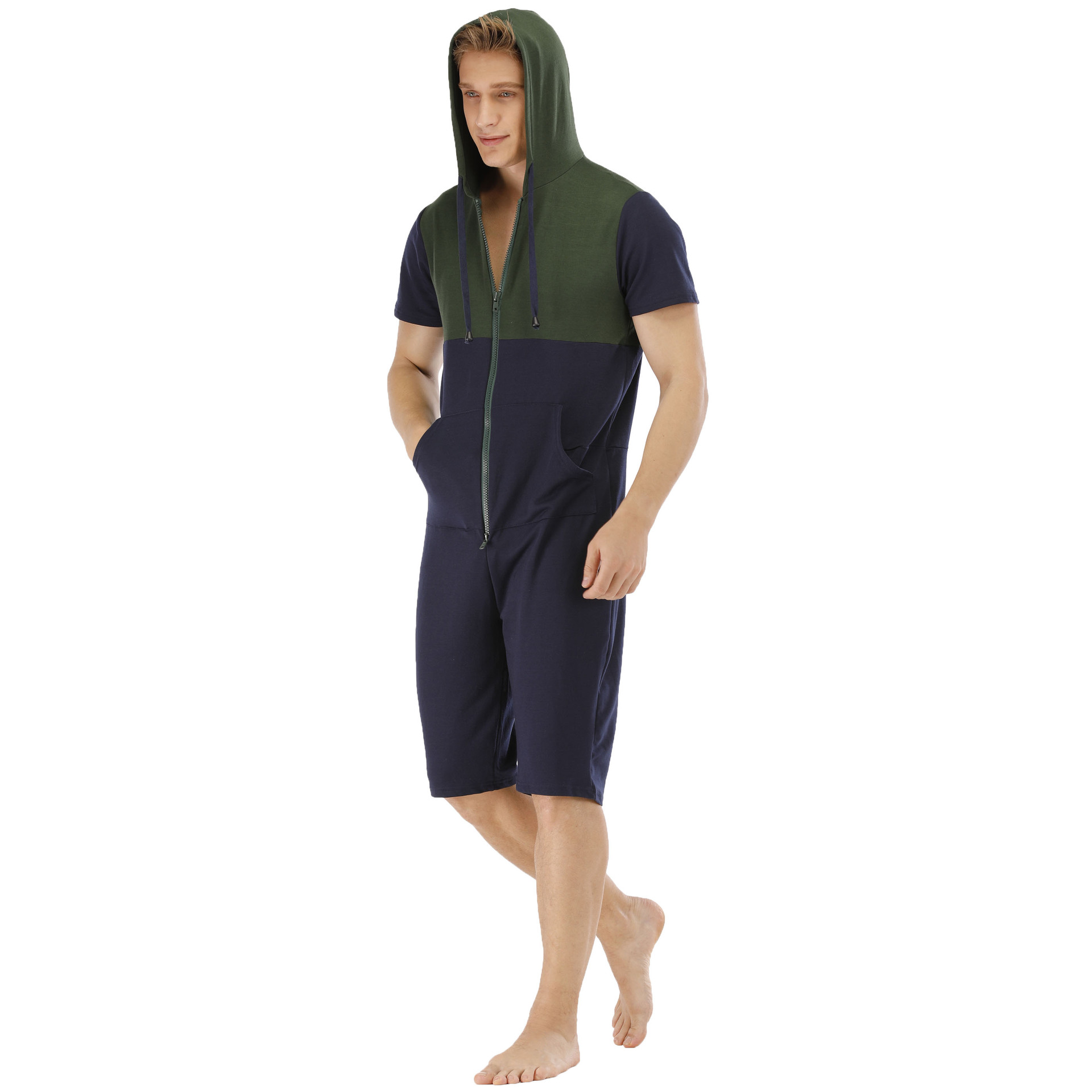 Men's Spring And Summer Short-sleeved Sweatshirt One-piece Home Wear Summer Casual Sleepwear Men Pajamas