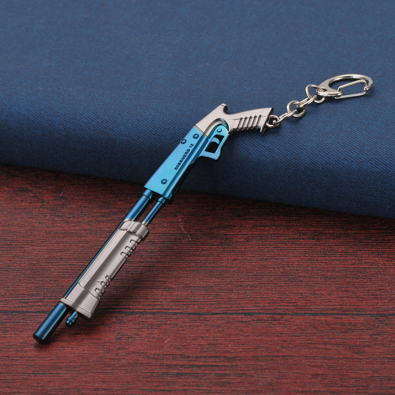 2020 Car Alarm Keychain Luxury Fashion Charm Weapon Knife Pickaxe M4 Gun Toy Man Keyring For Women Game Fans Jewelry Accessories