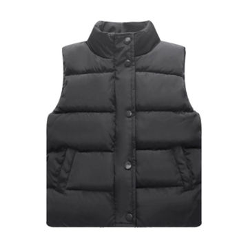 Baby Boys Girls Down Vest Winter Thicken Warm Waistcoat High Collar Toddler Casual Tops Clothes Solid Kids Outwear Vests 3-8T