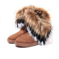 Fashion Women's Boots Winter New Snow Boots in The Tube imitation Fox Hair Ladies Cotton Boots Comfortable Warm Women's Boots