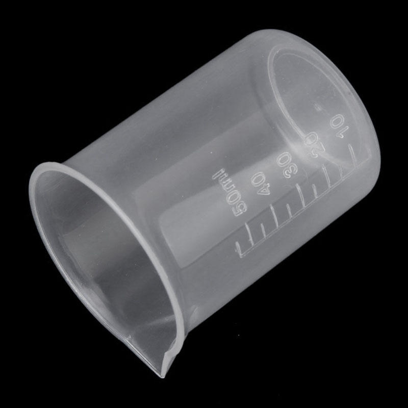 50mL Graduated Beaker Clear Plastic Measuring Cup New Practical Office School Laboratory Supplies --M25