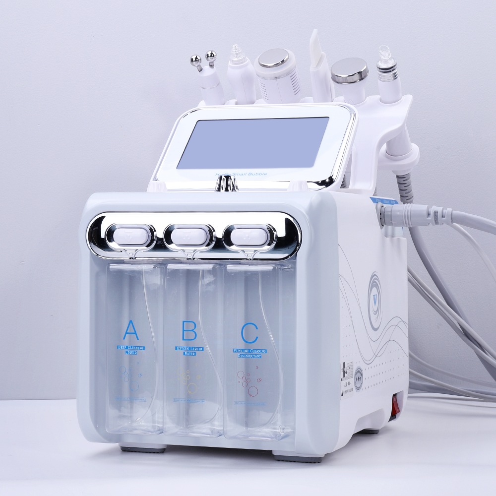 6 in1 H2-O2 Hydro Dermabrasion RF Bio-lifting Spa Facial Hydro Facial Microdermabrasion Machine Water Dermabrasion Beauty machin