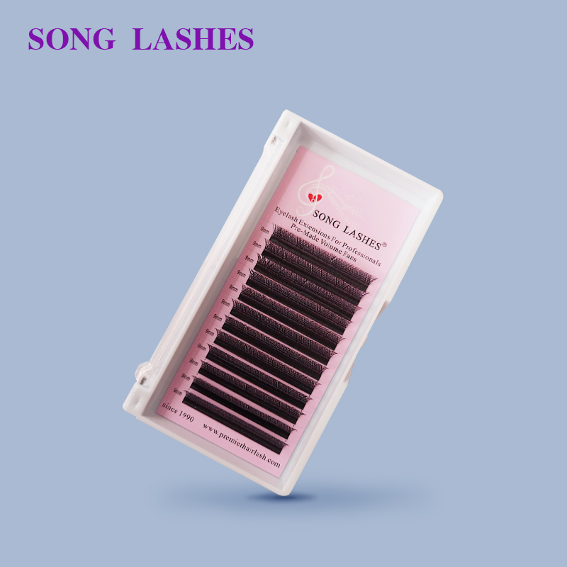 SONG LASHES C D curl 8-15mm saving time premade fans Y stype eyelash extensions for Professional and tiro matte soft natur
