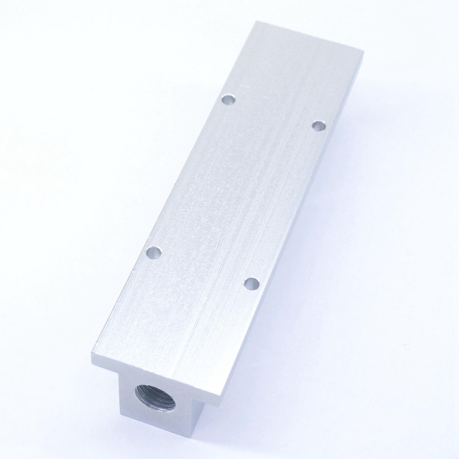 1/4" BSP Female 4 Way Solid Aluminum T-Shape Air Manifold Block Splitter