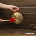 15.5cm/6inch Mini Hand Copper Gong Cymbal with Wooden Drumstick Mini Slamming Musical Instruments Kid Music Toy